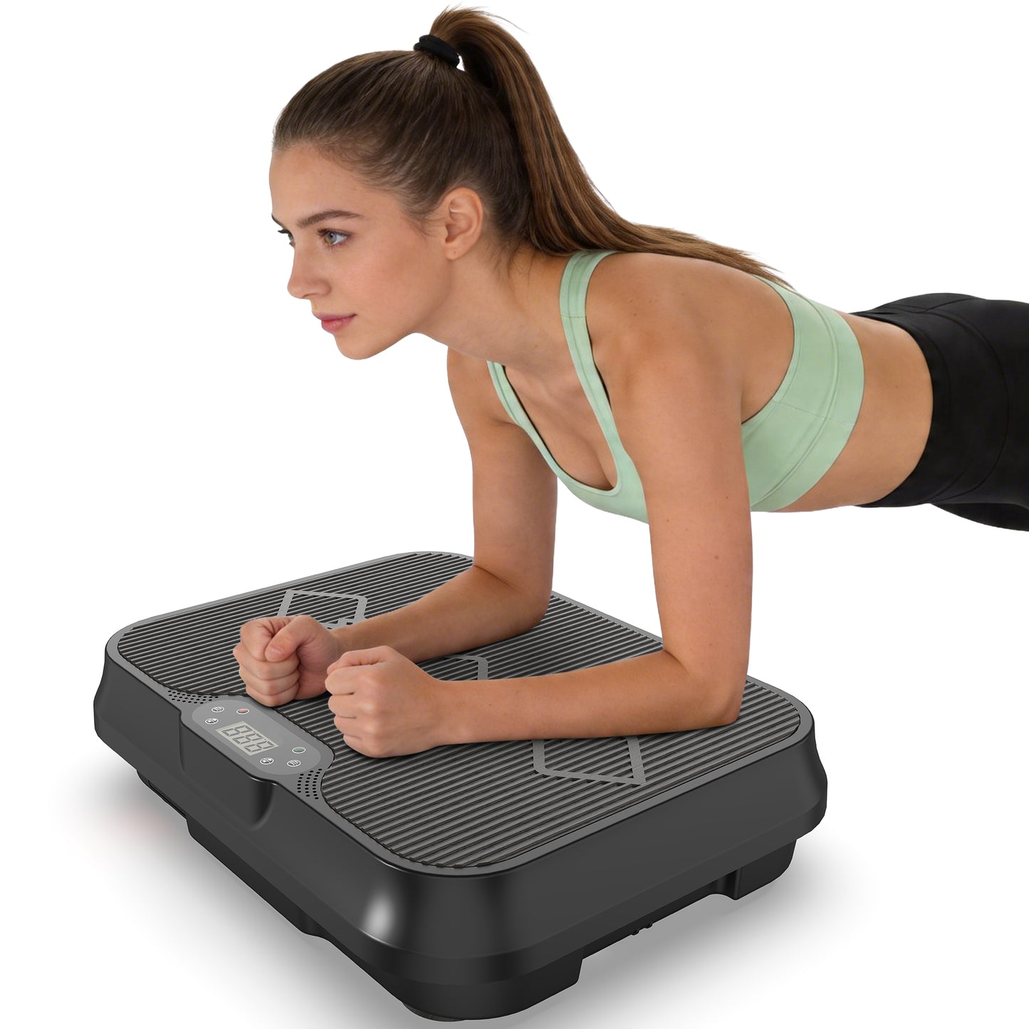 Vibration Plate Exercise Machine, Whole Body Workout Platform With Remote Control, Resistance Bands, Vibration Platform For Home Gym