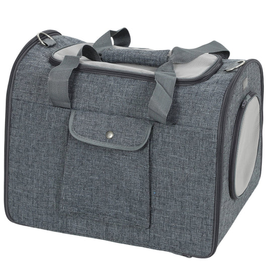 PawHut Soft Sided Cat Carrier Bag, Portable Foldable Pet Carrier With Shoulder Strap & Removable Mat For Small Pet Up To 10kg