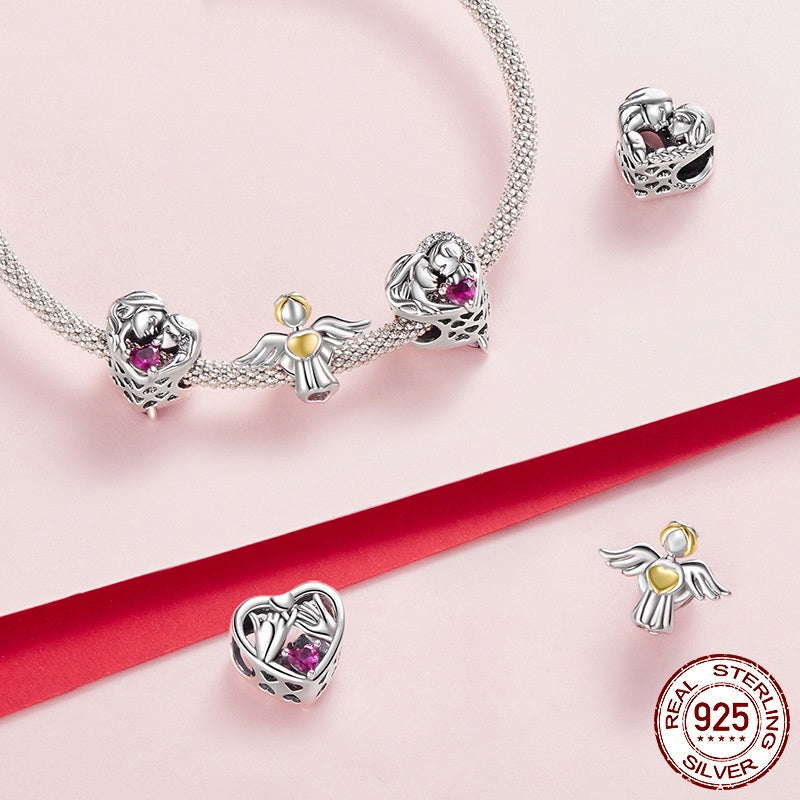 S925 Silver Love Sisters Diy Bracelet String Beads Accessories