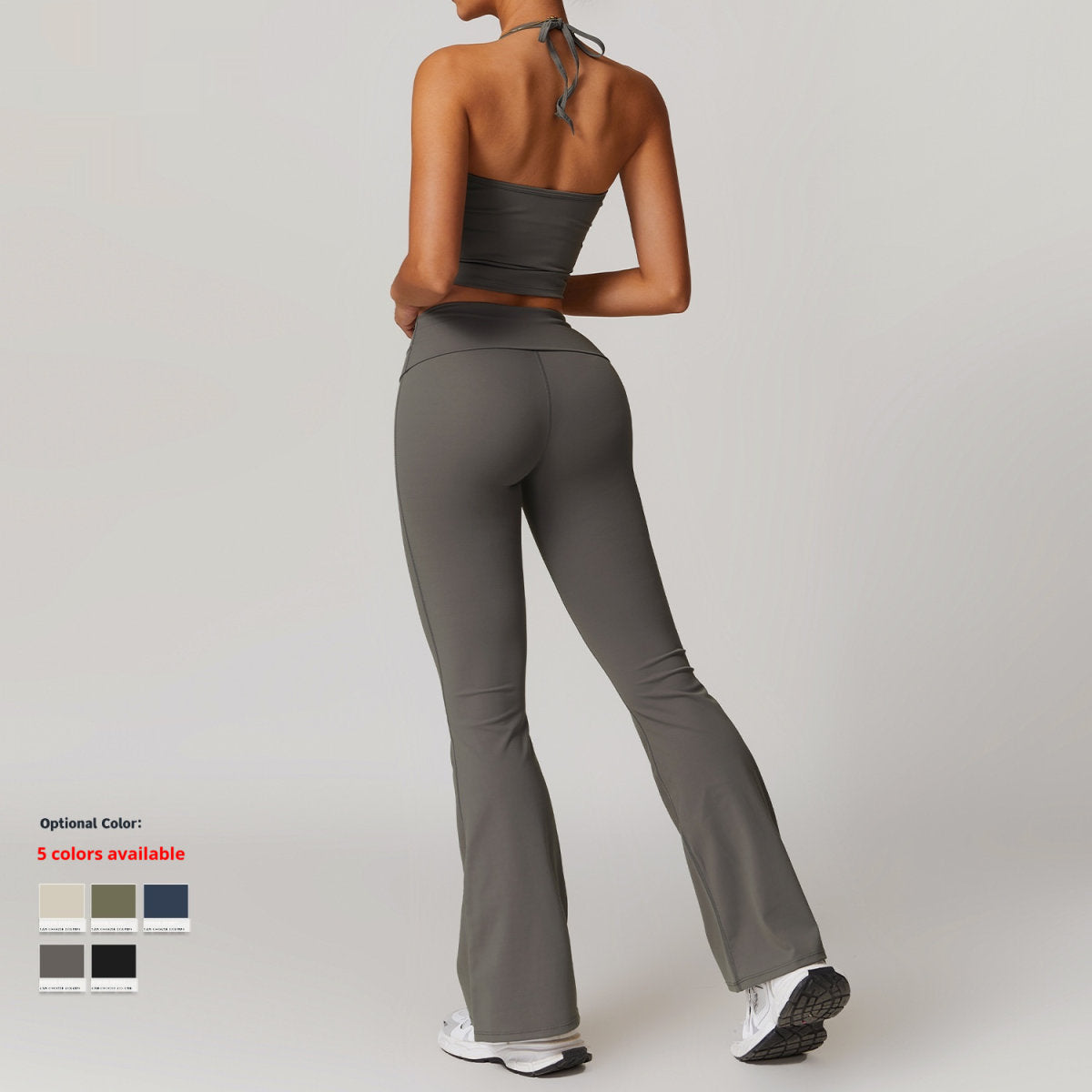 Quick-drying Folding High Waist Casual Halter Tight Back Yoga Suit