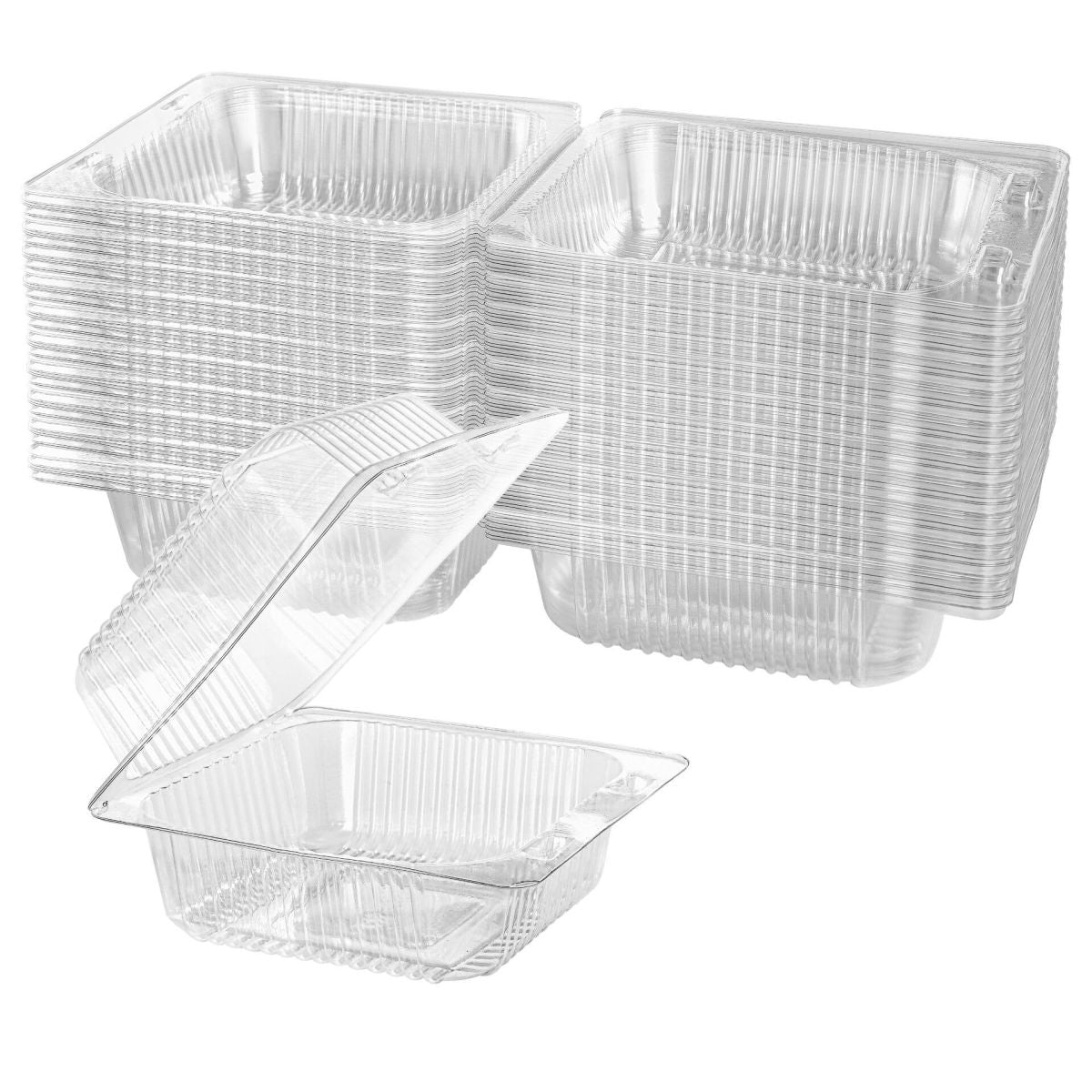 Transparent Square PET Clamshell Packaging Box For Fruits Vegetables And Fresh Producesingle Use
