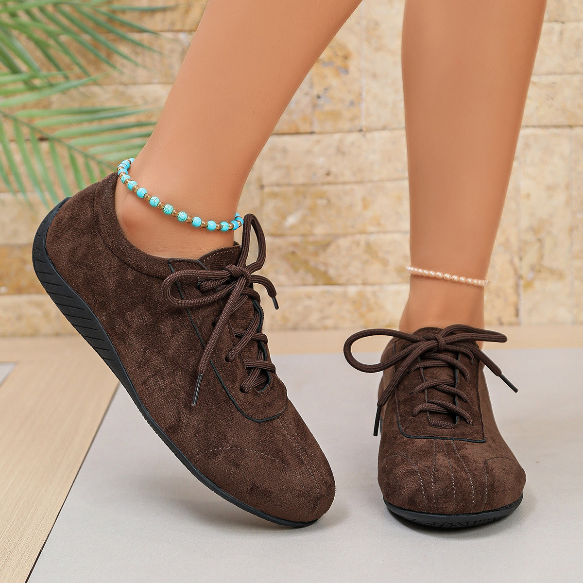 Brown Sneakers, Flat Fashion Hiking Casual Skate Shoes, Vintage American Retro Training Shoes