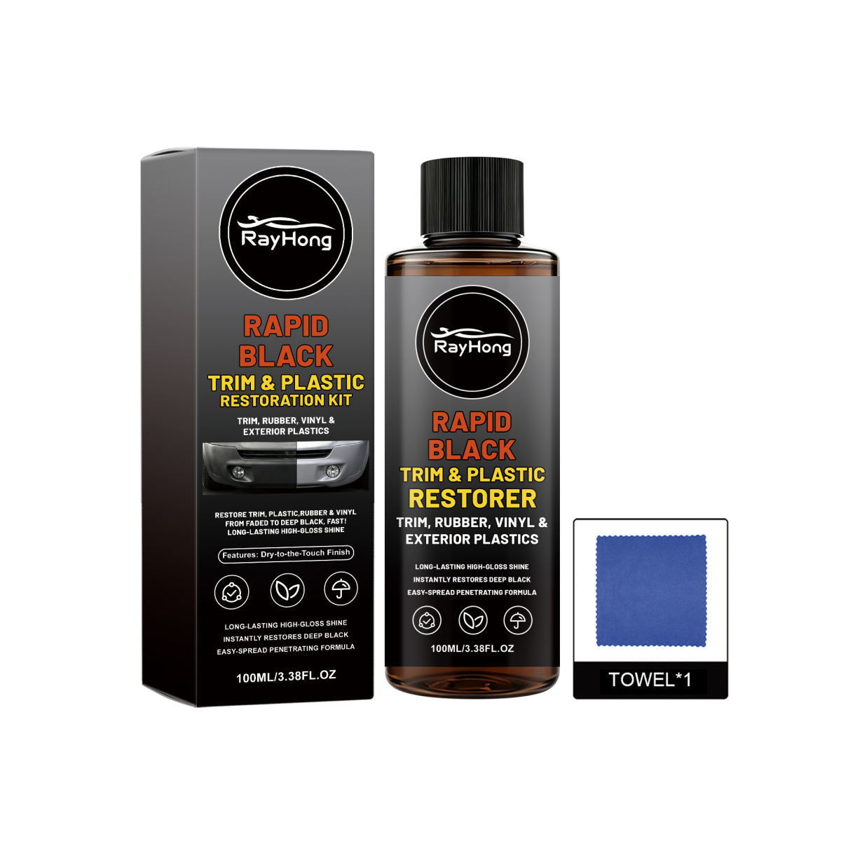 RAYHONG Trim And Plastic Care Product For Everyday Car Polishing And Shine Enhancement. Convenient Car Care Product.