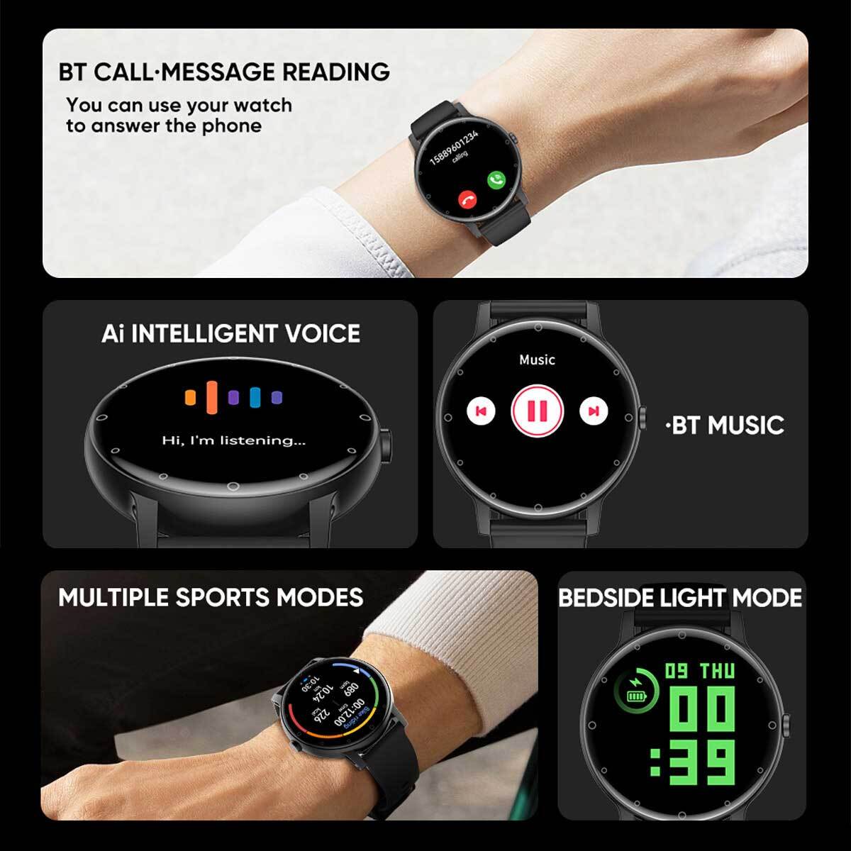 BT Bluetooth Call Smart Watch Outdoor Sports Fitness Tracker Voice Assistant