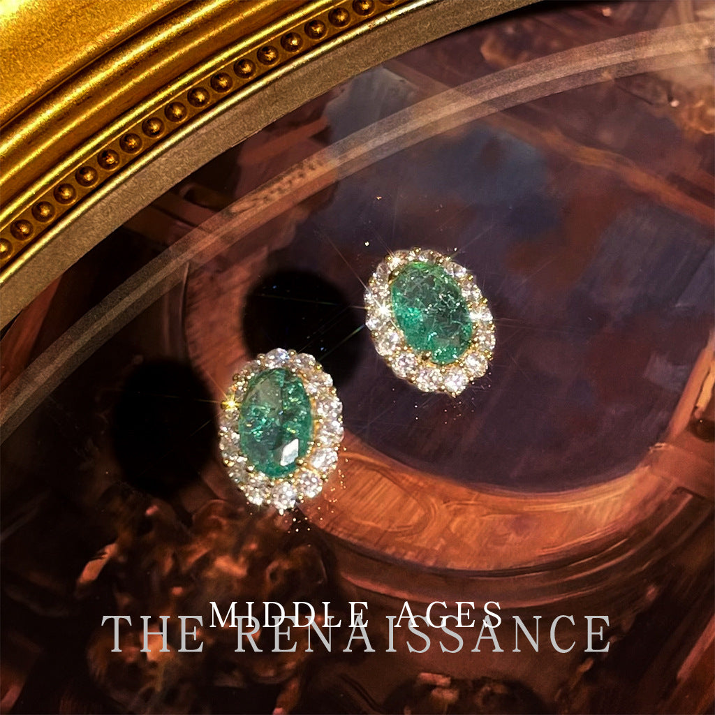 Vintage Victorian Zircon Earrings - Elaborate Retro Western Studs, Light Luxury Royal Palace Fashion Jewelry