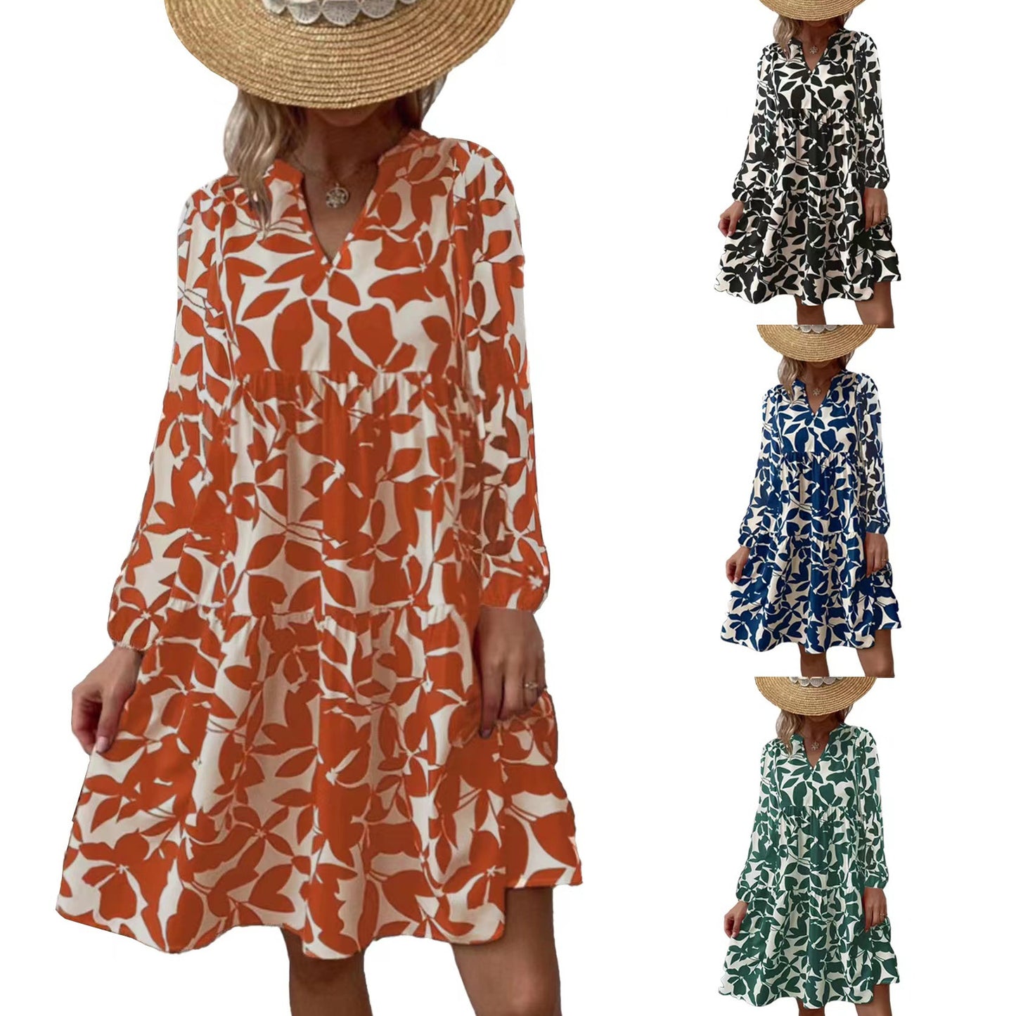 Bohemian-style Fashion Long-sleeve Dress For Europe And America