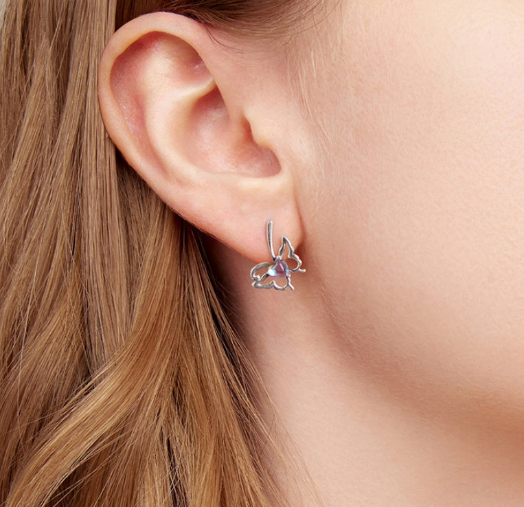 Original Smart Moonstone Butterfly Studs Female Mori Style
