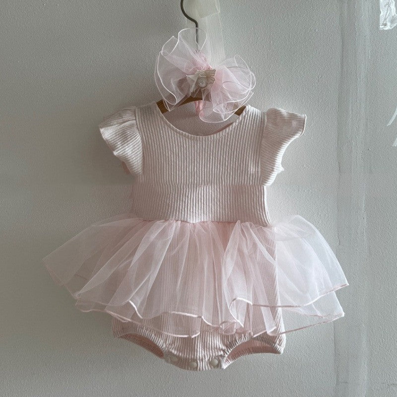 Western-style Lace Bow-Knot Korean-style Bodysuit Dress