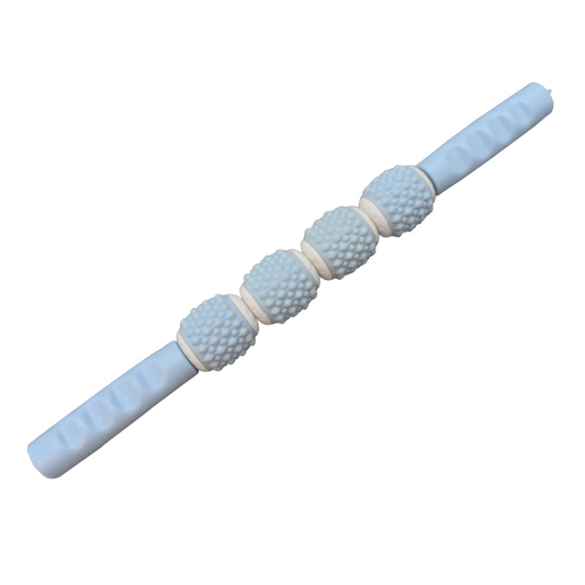 Roller massage stick-Four-wheel model-Light blue-TPR+PP-1 piece