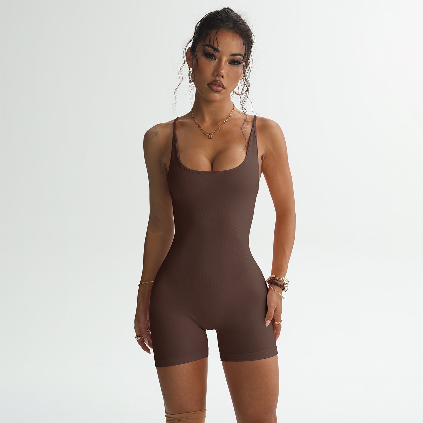 Beauty Back One-piece Peach Hip Shorts