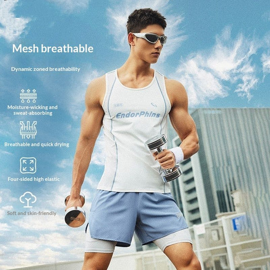 High-elasticity Mens Fitness Tank Top Summer Training Wear