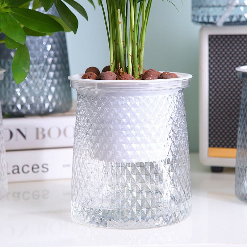 Water-free New Automatic Water Feeding Lazy Basin Light Luxury Plastic Flower Arrangement Hydroponic Flowerpot