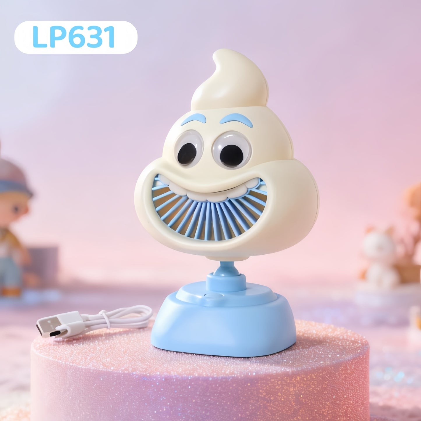 Adjustable-Angle Three-Speed Big Wind USB-Charged Gift Fan