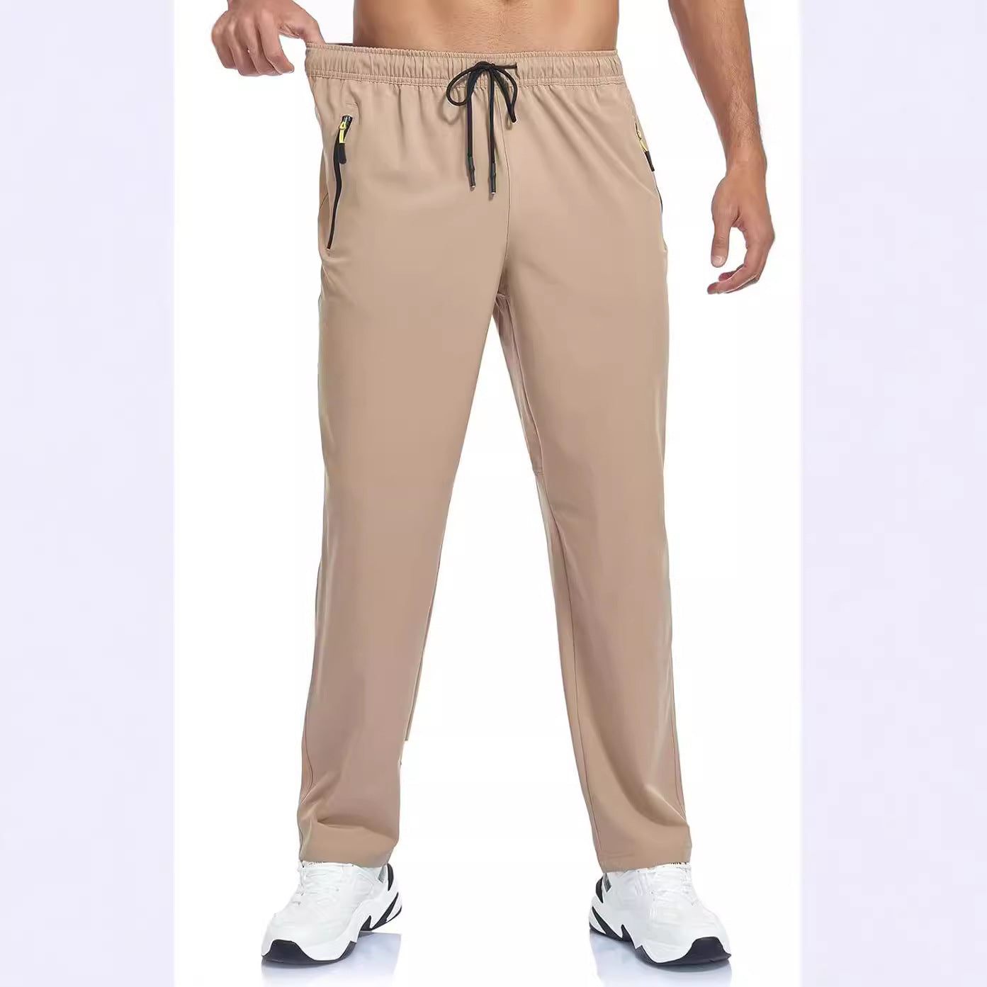 Spring And Summer New 2024 European And American Hot-selling Thin Ice Silk Quick-drying Casual Trousers Outdoor Running Fitness Sports Pants