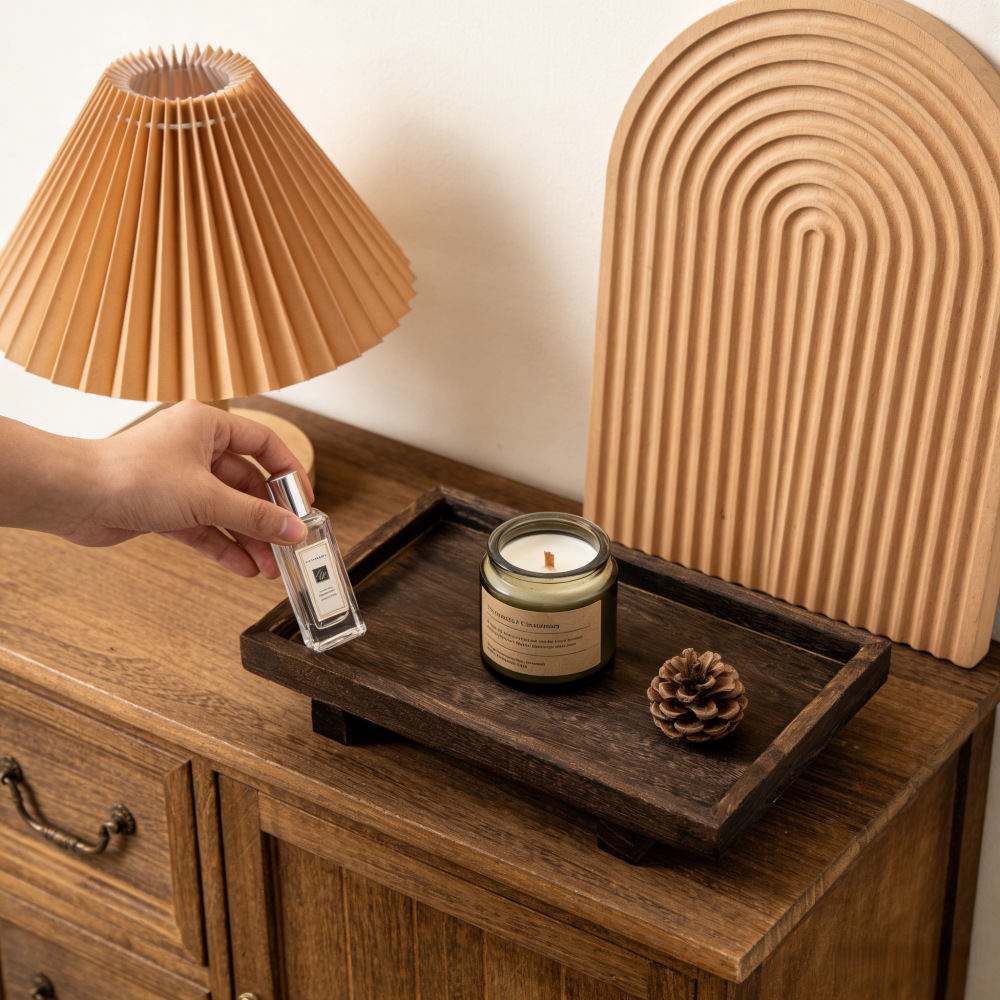 Solid Wood Tray Desktop Storage Tray Rack