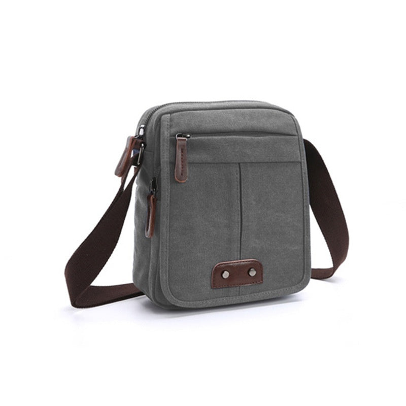 Mens And Womens Casual Small Crossbody Korean-style Canvas Bag For Outdoor Use