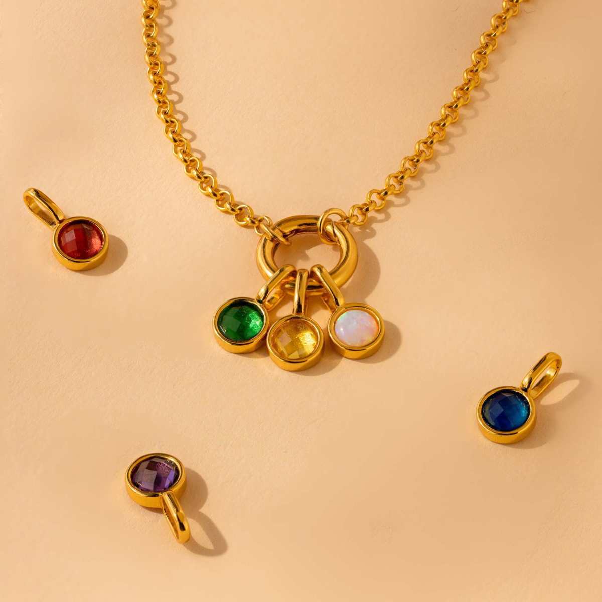 Color 12 Birthstone Hanging Diy Accessories Necklace