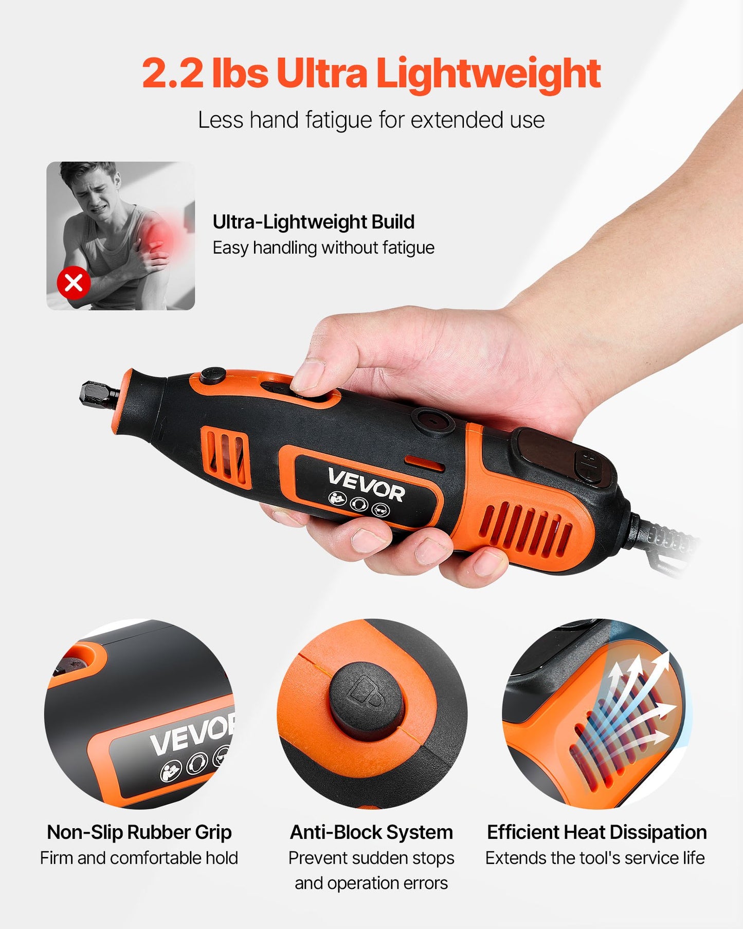 51-Piece Rotary Tool Kit, 200W Mini Power Rotary Tool Corded, 8000-40000RPM Multi-Purpose DIY Tools With Universal Chuck For Engraving, Sanding, Grinding, Polishing, Cutting, DIY Crafts