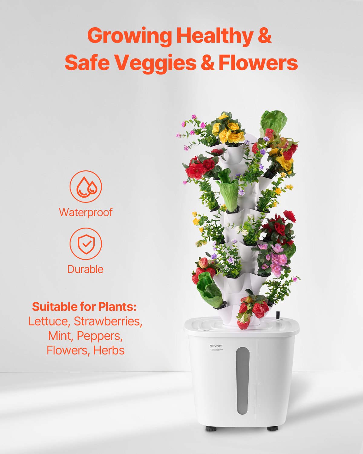 Hydroponic Growing System 30 Pods Indoor Smart Hydroponic Tower Garden With Pump