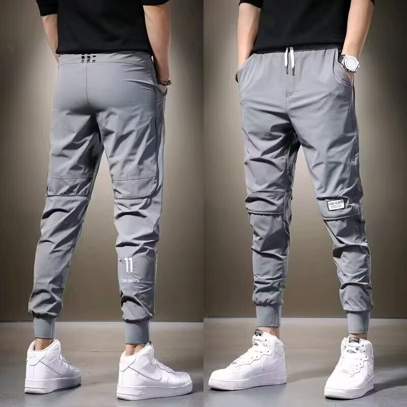 Quick-Drying Autumn Casual Mens Stretch Slim-Fit Korean-Style All-Match Ankle-Tied Sweatpants