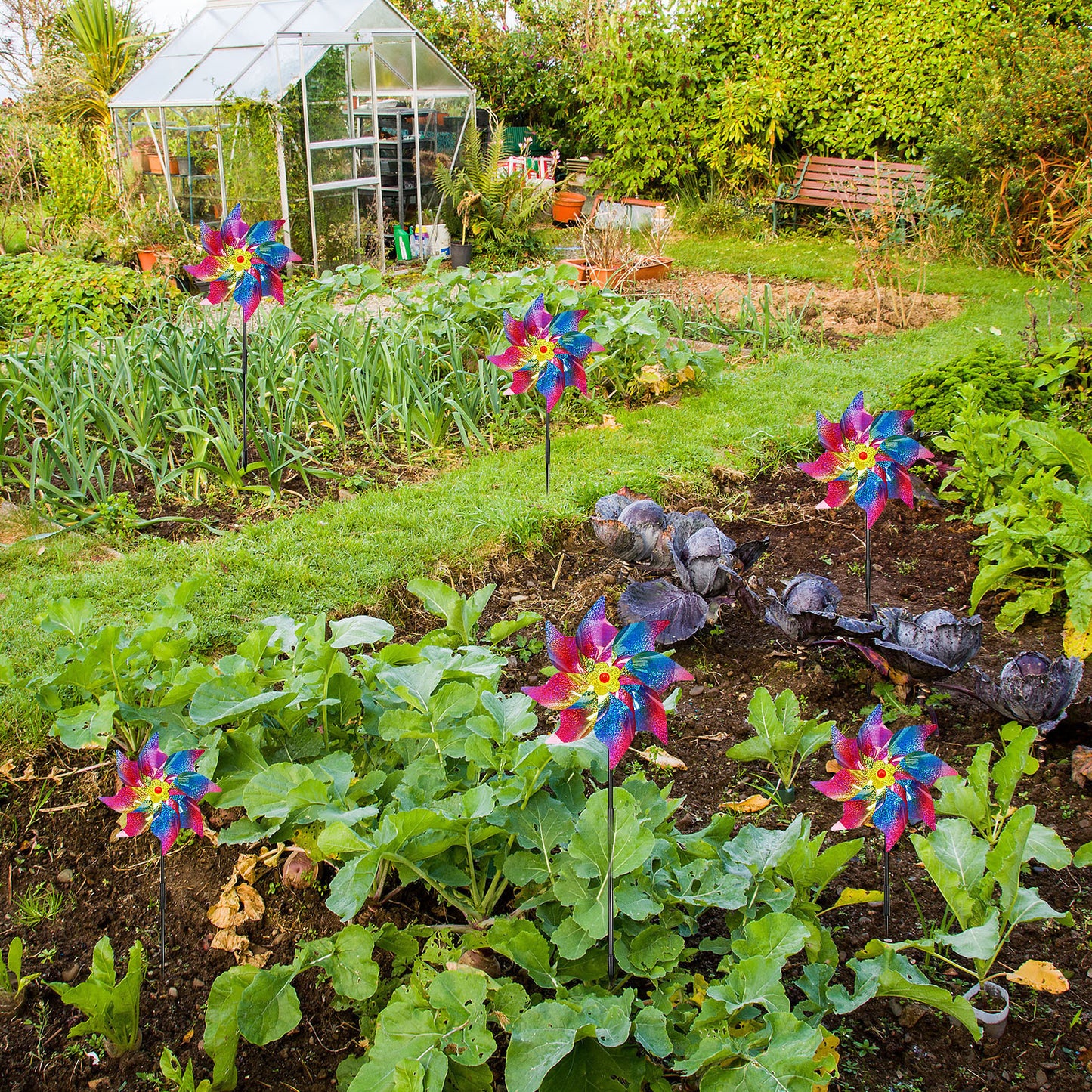 Party Decorations & Accessories—Scarecrow Windmill Set—6 Sturdy Windmills For The Garden & Outdoor Use In Summer