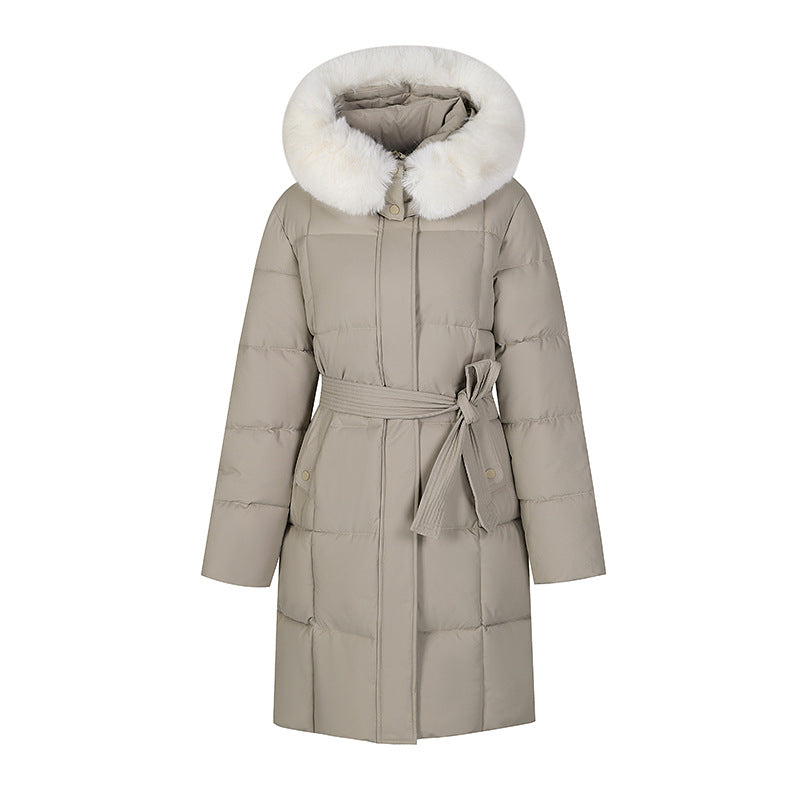 Big Fur Collar Women's Mid-length Winter Loose Korean Style Padded Down Jacket
