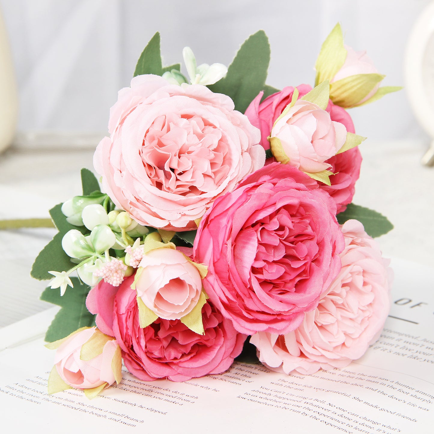 Home Wedding Rose Bouquet Made Of Silk Flowers