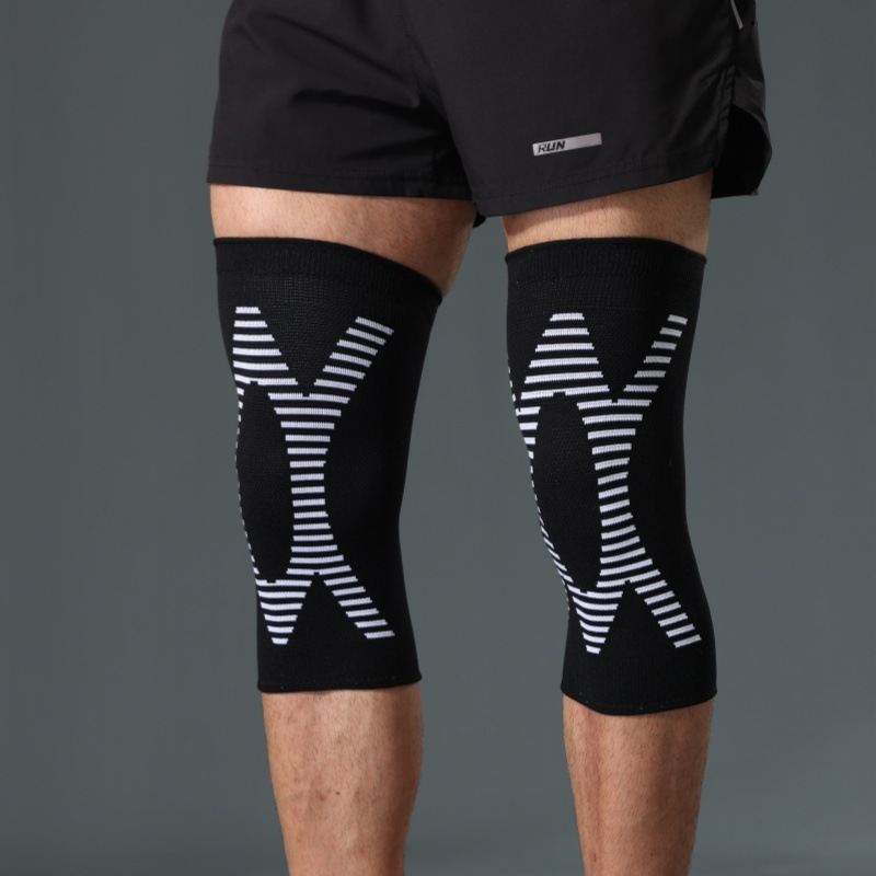 Silicone Non-Slip Support Knitted Knee Pads For Outdoor Hiking And Cycling