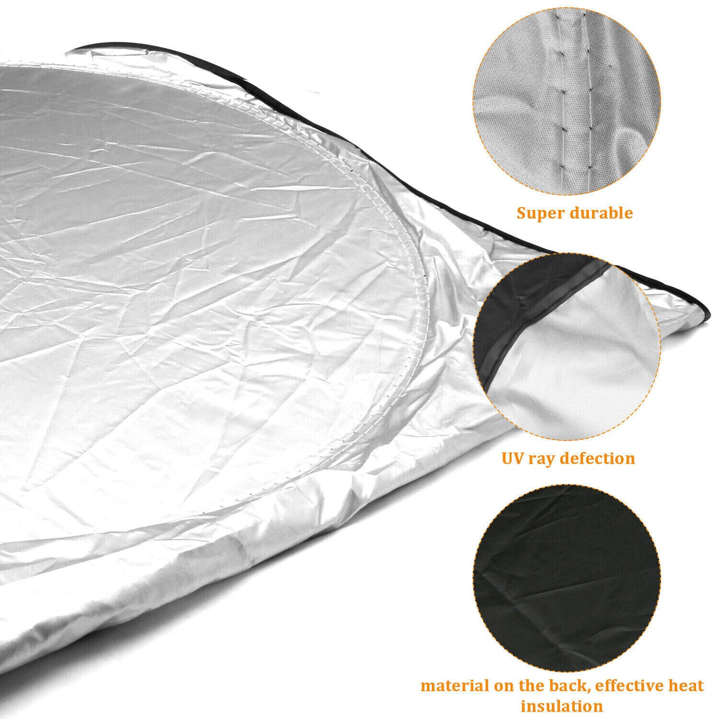 Foldable Car Windshield Visor Sun Protector Cover Front Rear Sun Block Window Sun Shade Auto Sunshade With Suction Cup For Blocking UV Ray And Keeping Cooling