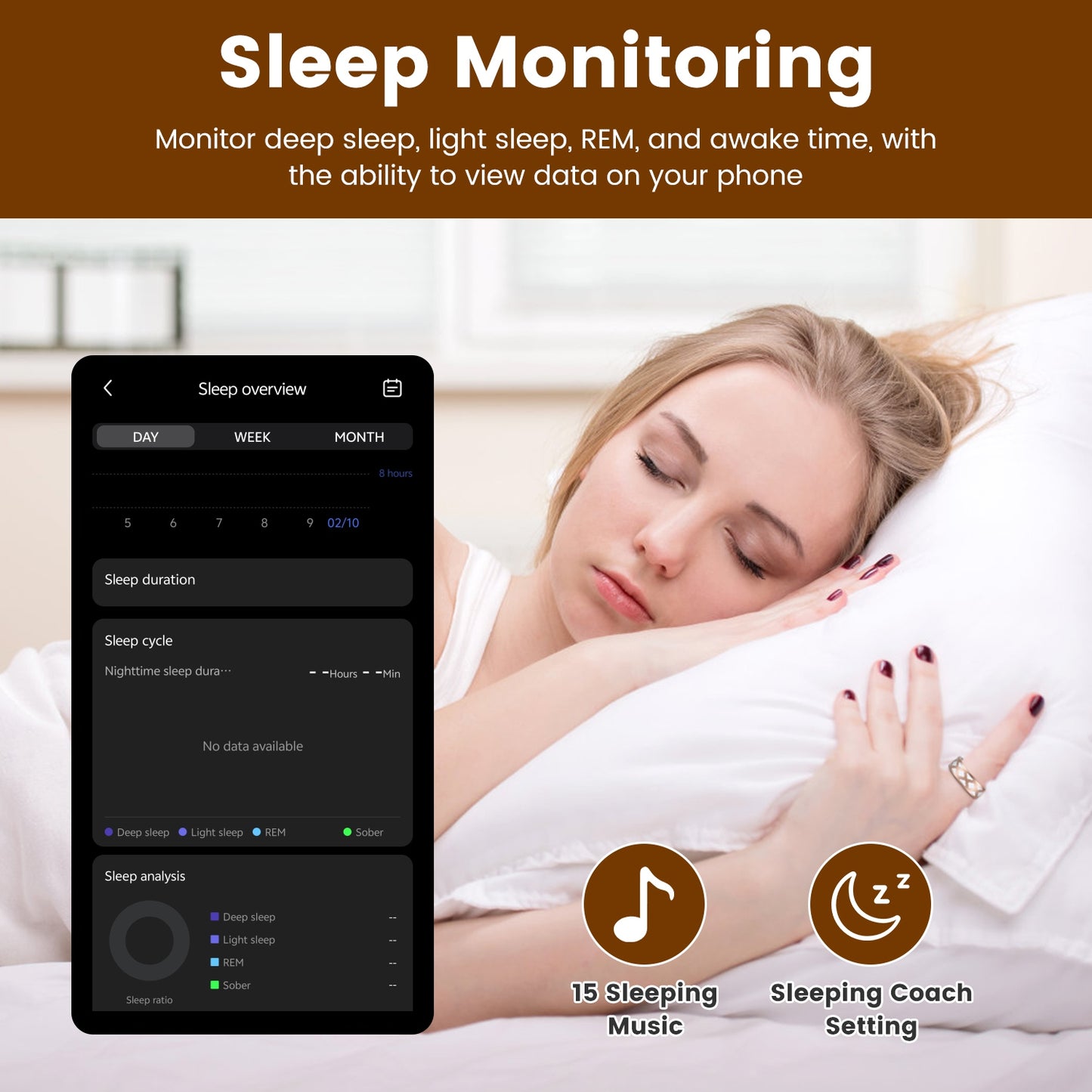 Smart Ring Health Tracker Fitness Sleep Stress HRV Tracker With Charging Case Magnetic Charging Cable For Women & Men Compatible With IOS & Android 7-Day Battery Life Size 7 Size 8 Size9 Size10