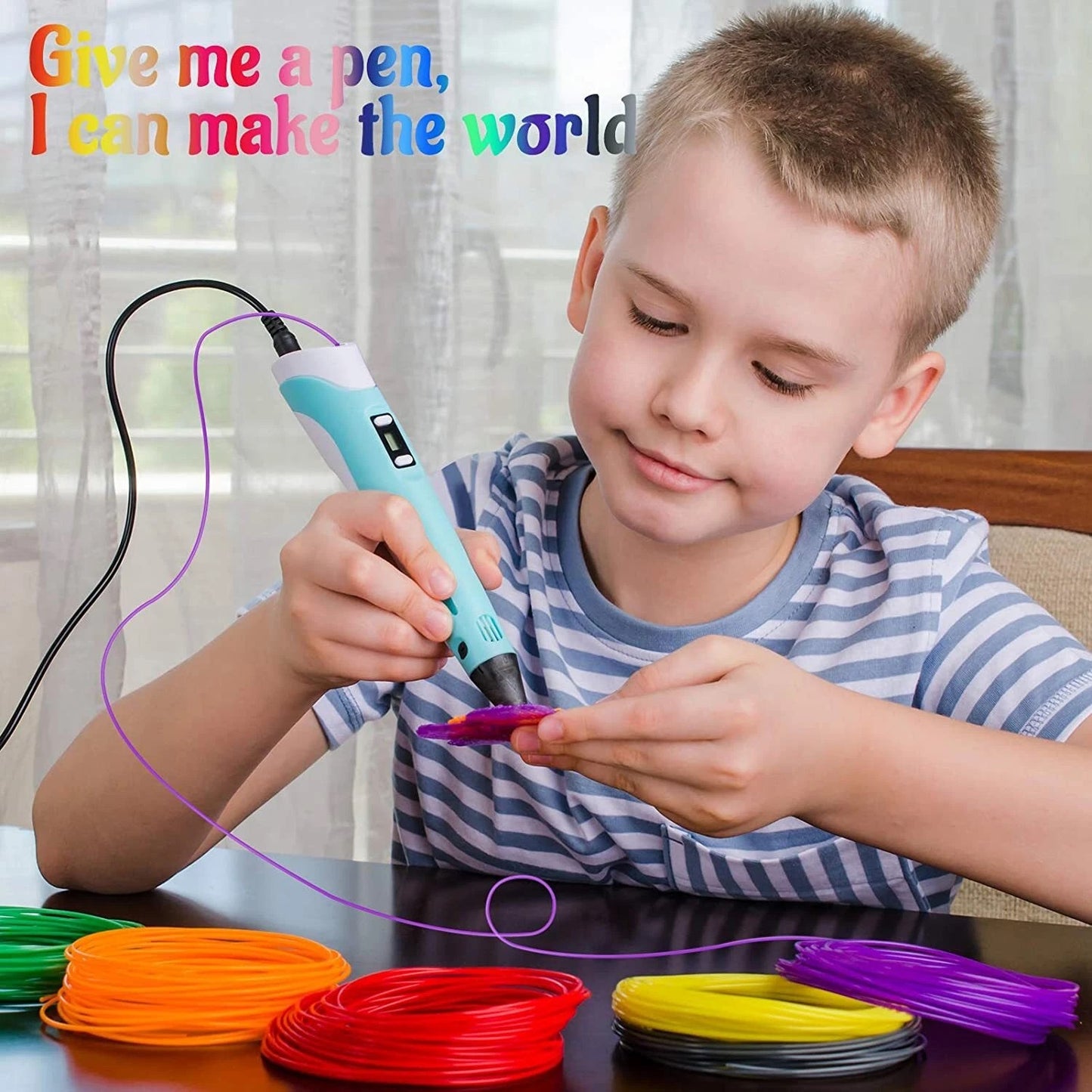 PLA 3D Printing Pen Set Doodle Printer Drawing 12 Colours Filament Gift For Kids