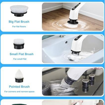 Multi-Functional Electric Cleaning Brush Set For Kitchen And Bathroom