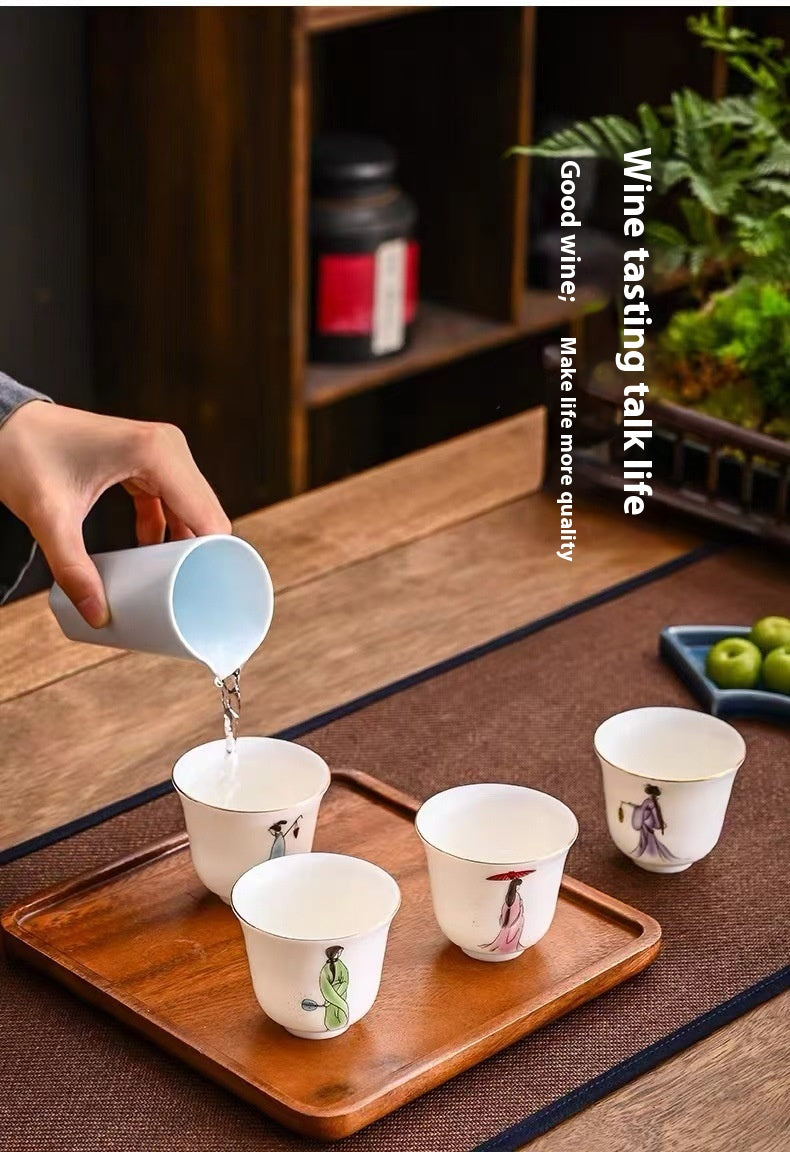 White Jade White Porcelain Beauty Kung Fu Tea Set Porcelain Master Cup