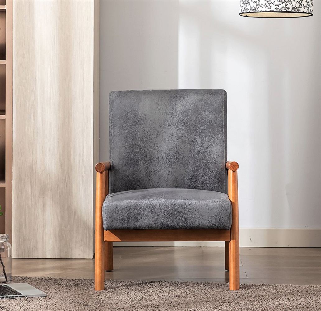 25     Wide Classic Mid-Century Modern Arm Chair, Grey