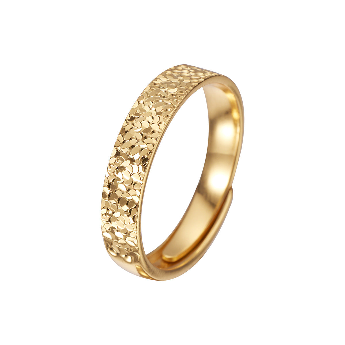 Fashion Hot S999 Fine Silver Sparkling Crushed Ice Couple Ring, New Hammered Adjustable Ring For Men Women