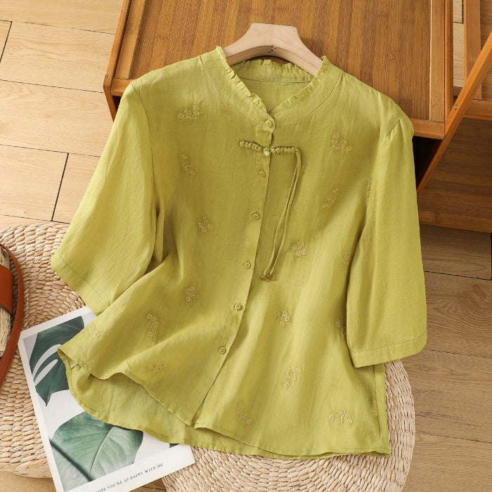 New Chinese-style Vintage Embroidered Top