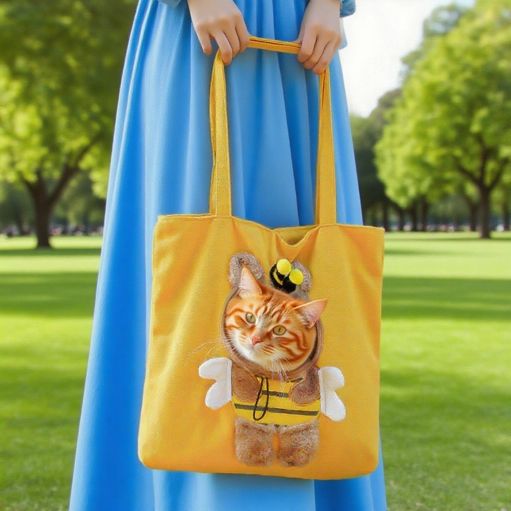 Large-capacity Canvas Pet Carrier With An Open Top
