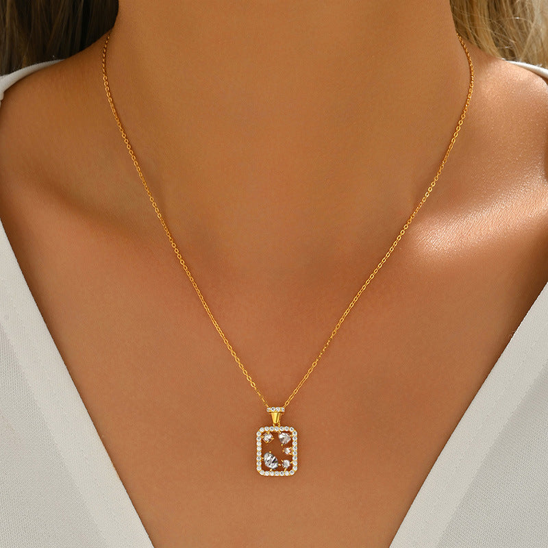S925 Sterling Silver Geometric Rectangle Moissanite Necklace 45cm Mixed Cut D Color VVS1 GRA Certified Platinum Gold Plated Gift Box