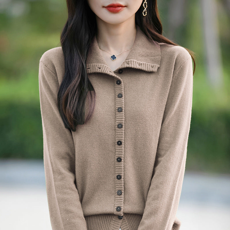 Women's Korean-style Loose Knitted Long Sleeves Sweater Coat