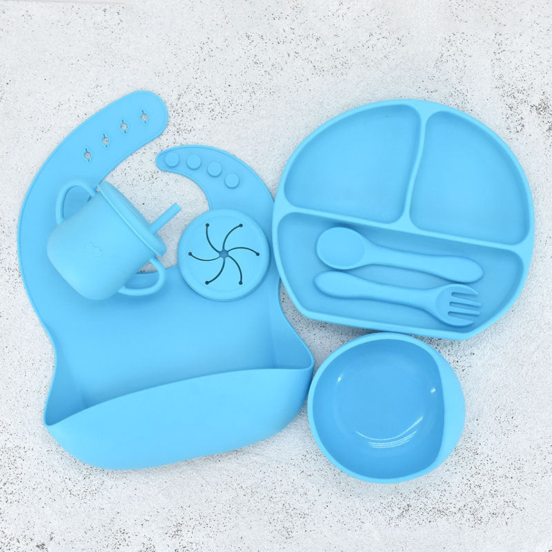 Food Grade Silicone Feeding Cutlery Set Children's Dinner Plate