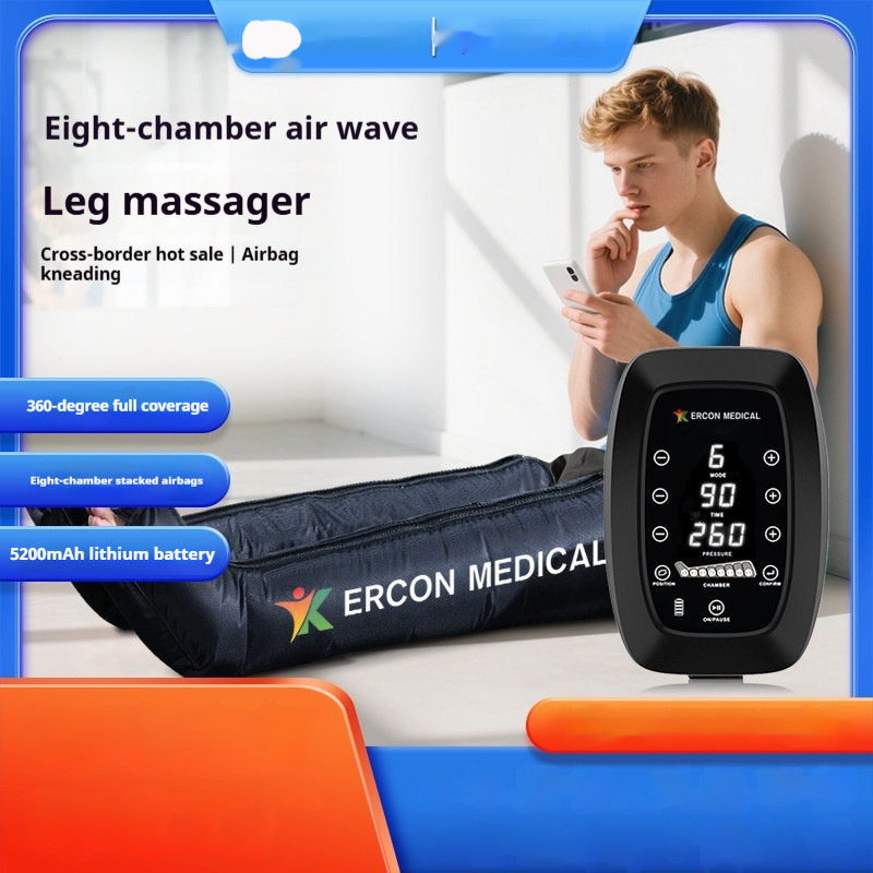 Eight-chamber Pneumatic Massage Leg Sleeves For Post-exercise Recovery And Muscle Relaxation