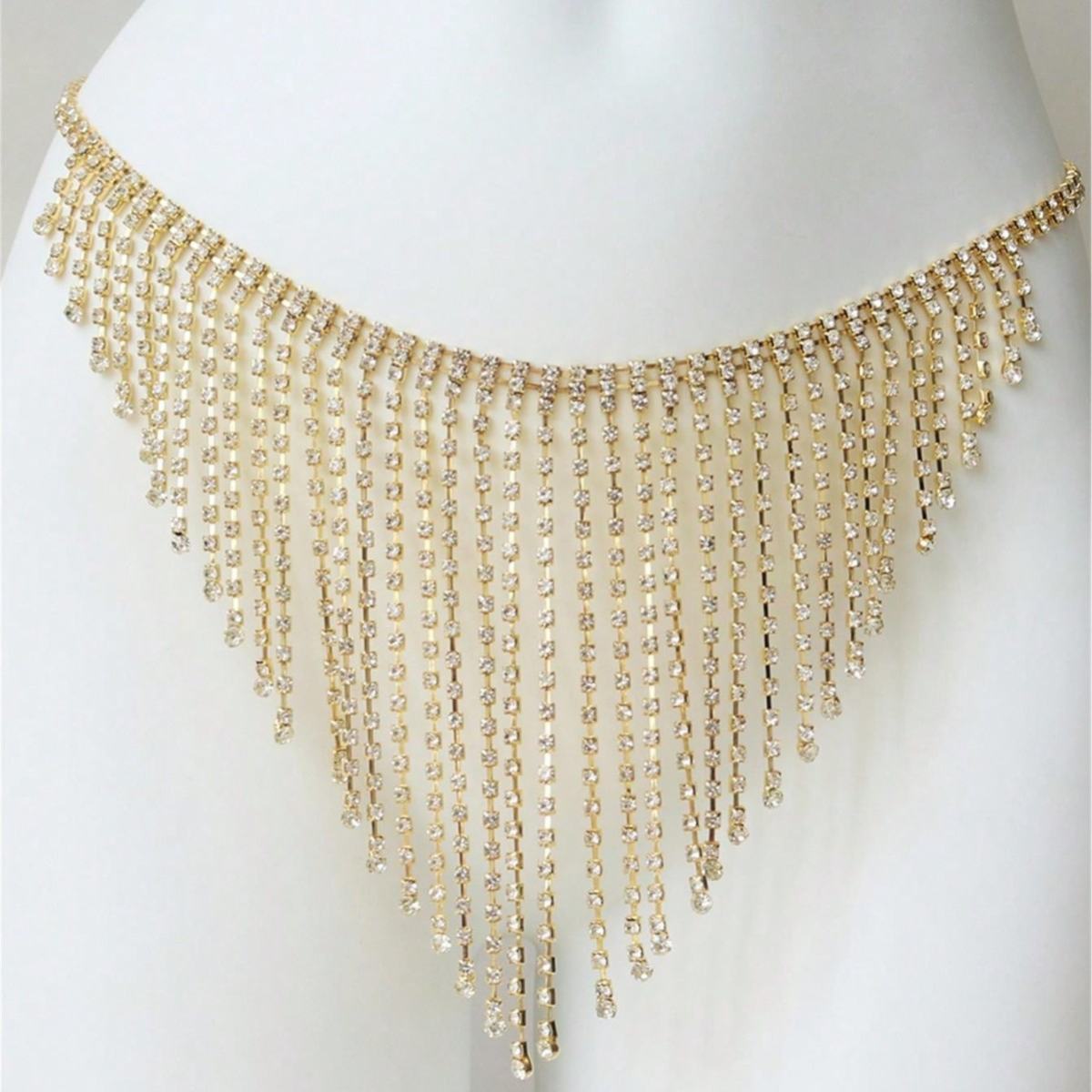 Bohemian Diamond Tassel Sexy Waist Chain T-back Rhinestone Chain Accessories