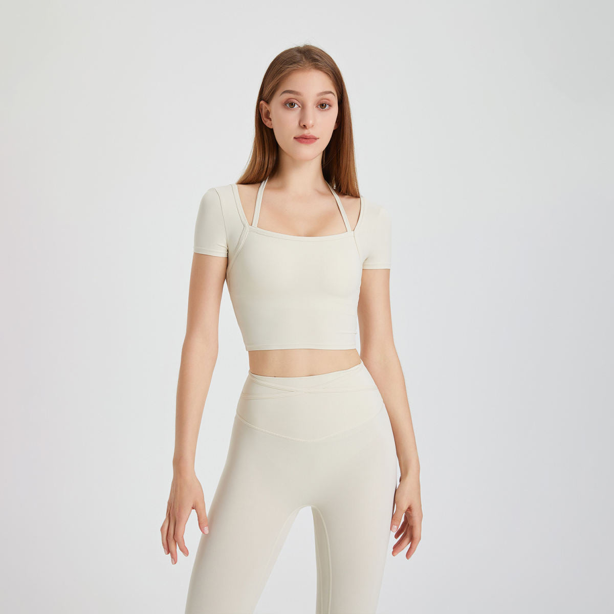 Yoga Clothes Short-sleeved T-shirt Women's Top With Chest Pad