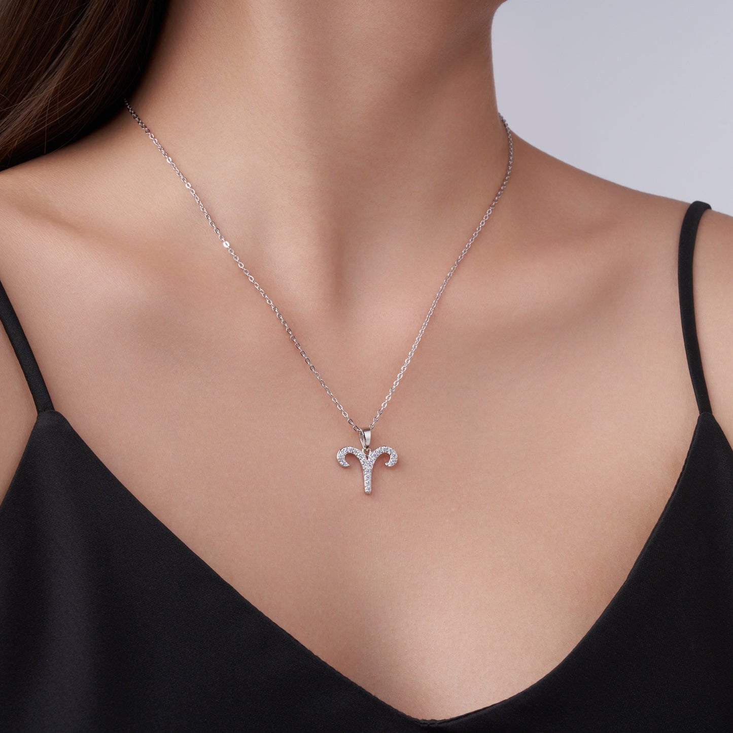 S925 Sterling Silver Aries Necklace For Women  D Color VVS1 Moissanite Zodiac Pendant, 3.2g Platinum Plated Astrology Jewelry With GRA Certificate, Perfect Birthday & Anniversary Gift Box Set For Her