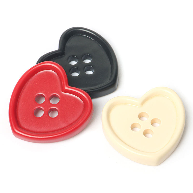 High-grade Resin Love Button Thin Edges Clothing Accessories
