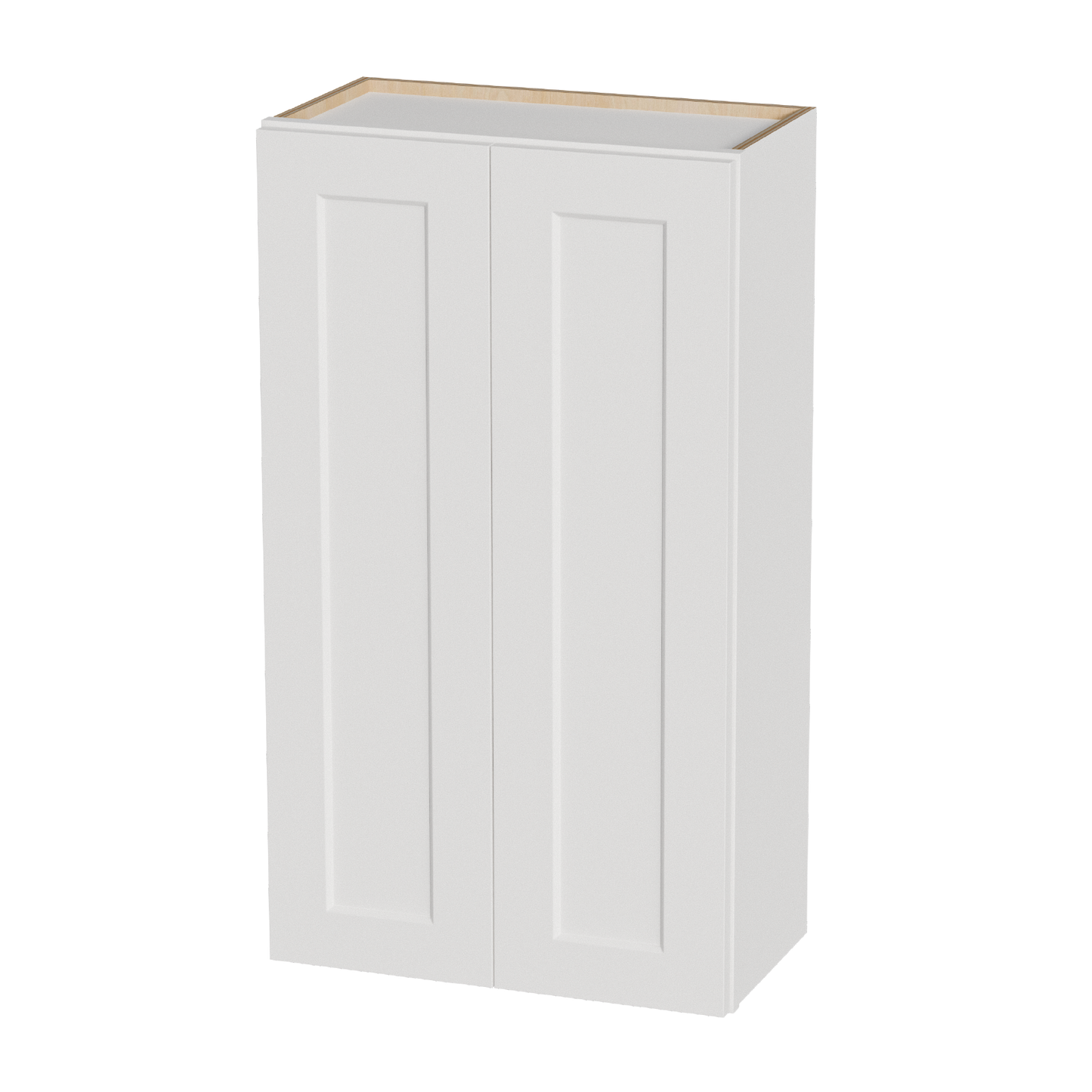 White Shaker Solid Wood Wall Cabinet With Soft-Close Doors, Adjustable Shelves - 24  Double Door Storage For Kitchen, Bathroom, Laundry, Garage  Easy Assembly, 24 W X 12 D X 42 H