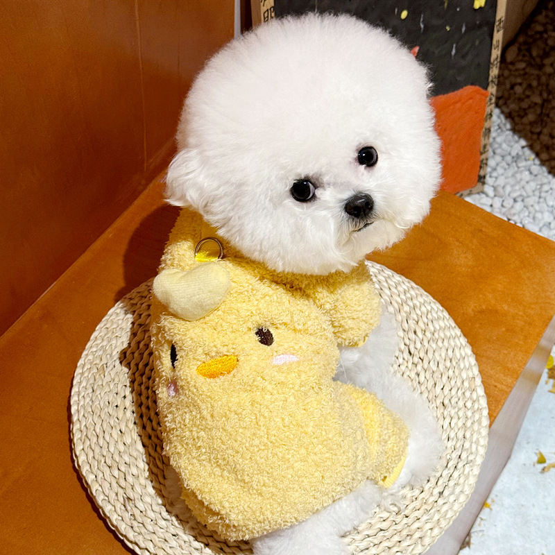 Pet Little Yellow Chicken Four-Legged Outfit Small Puppy Dog Clothes