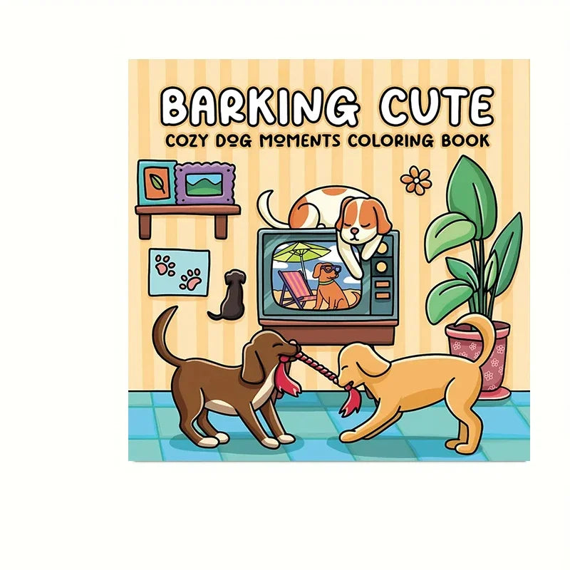 28 Pages Cozy Dogs Coloring Book Coloring Book For Adult Stress Reduction Colouring Book Valentine's Day Gifting, Birthday Party Gift, Drawing Supplies, Christmas Gift, Back To School Supplies