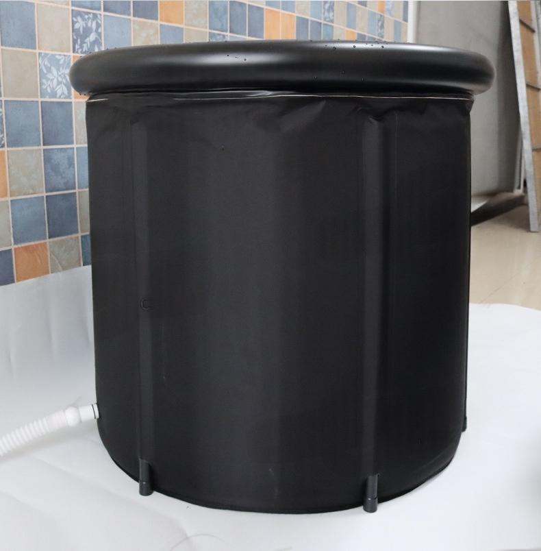 Black Folding Bath Tub, Large Size, Thickened Inflatable Bathtub