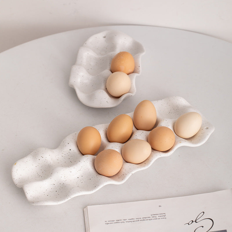 Kitchen Simple Ceramic Egg Holder Storage Box For Home